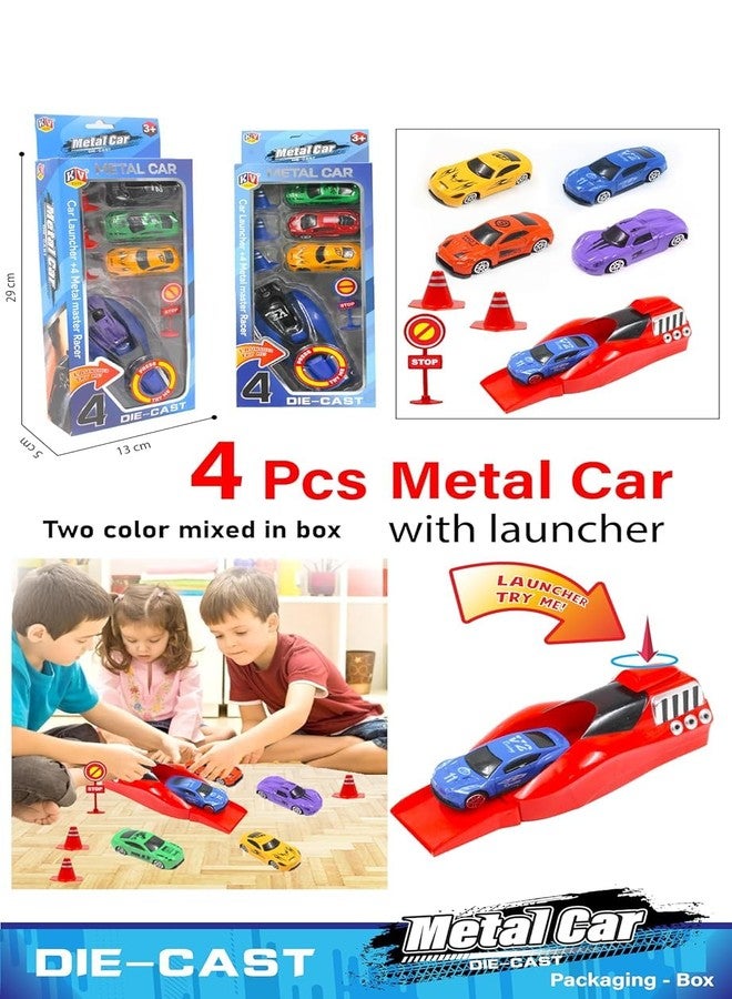Sky Tech® Rapid Launcher High Speed Car Set | 4-Piece Die-Cast Metal Car Set for Kids | with High-Speed Launcher | Includes 3 Road Blockers & 1 Stopper | Perfect for Kids 3+ - Image 5